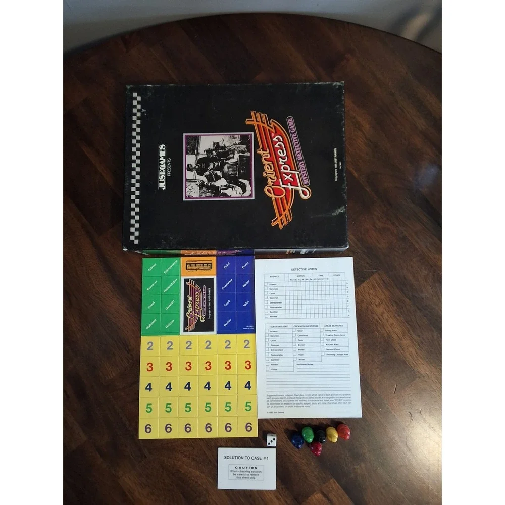 Vintage Orient Express Mystery Detective Game By Just Games 1985. OPEN BOX